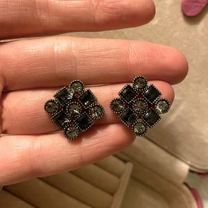 Classy black stud earrings